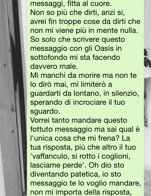 bloccataneisuoisogni:  freddacomelaneve:  I pianti quella sera. Mi manca da morire, l’amore ha rovinato tutto. Rivoglio il mio migliore amico, non doveva innamorarsi, non di me.  Appena ho letto la risposta ho avuto una fitta anche io