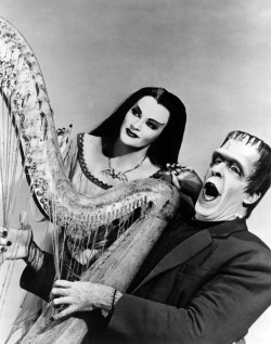 monsterserial:  Herman and Lily Munster. https://www.facebook.com/monsterserial