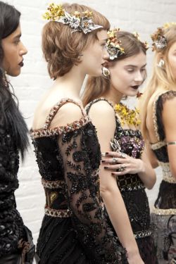 coutureandcaffeine:Backstage at Rodarte Fall 2016 Ready to Wear. More runway at @coutureandcaffeine