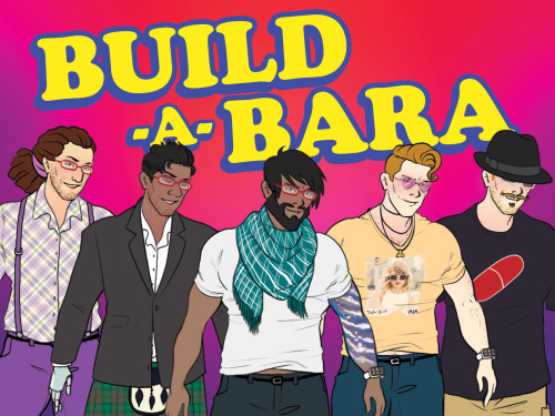chaoslindsay:  From the creative team that brought you Doki Doki Princess Investigator comes BUILD-A-BARA, a dress-up/dating sim hybrid with hot boys, tummies, body hair, and really big… muscles. Created in RenPy in three days for the 2015 WTF Game