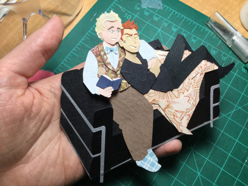 Some Good Omens South Downs sentimentality. &lt;3I’ve been working on this papercraft off and on sin