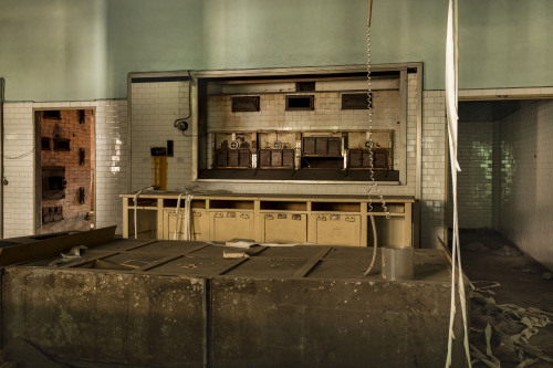 Kitchen and tables.Mombello 2016, university project.  Photo by me.