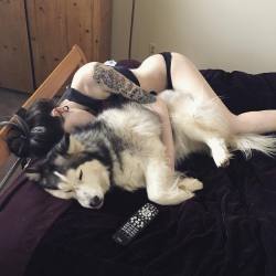 eri-anthropy:  Getting my morning puppy cuddles