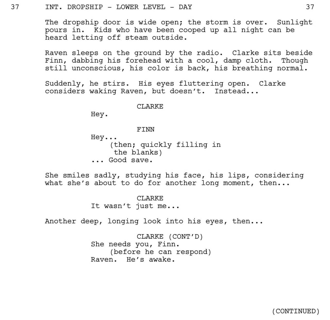 We’re back, bitches! Let’s start off this week’s script to screen with a scene