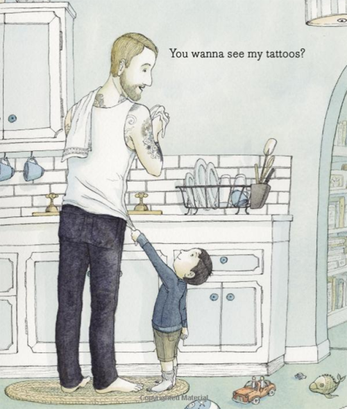 skindeeptales:Tell me a Tattoo Story  by Alison McGhee and Eliza Wheeleran incredibly cute children’