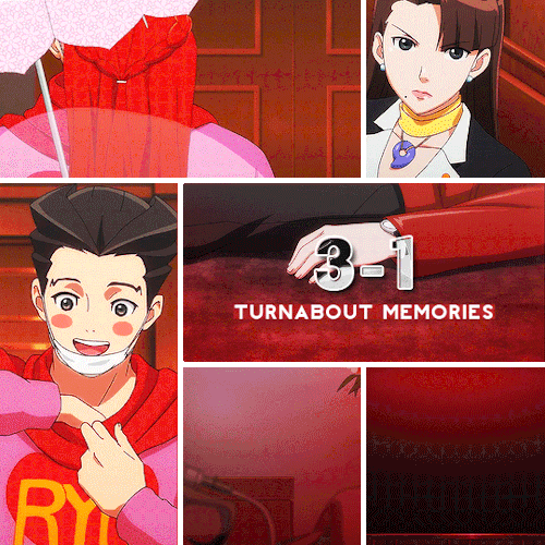 [ID A Five-part Ace Attorney Gifset, Showing Scenes From The Ace Attorney Anime’s Adaptions Of AA3′s