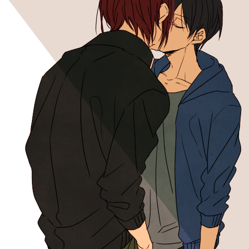 shameless-fujoshi:  ytminflakitsu-tachi: 凛遙詰め #02  Rin x Haru  Artwork by ゆた  This is exactly how they exist in my head. 