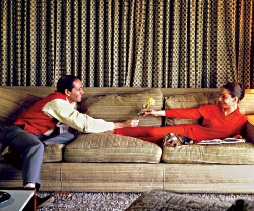 Audrey Hepburn and Mel Ferrer photographed at their home in the 1950s.