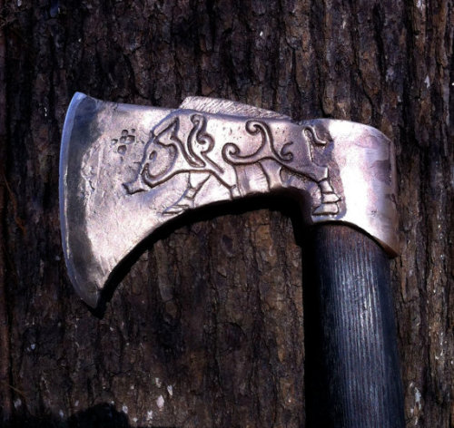 paganroots:  Bronze boar axe by CraftyCelts 