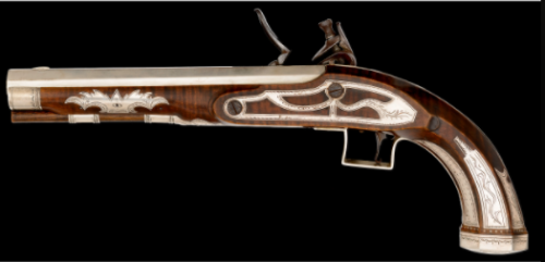 Contemporary made Kentucky flintlock pistol crafted by Louis Parker.from Cowan’s Auctions