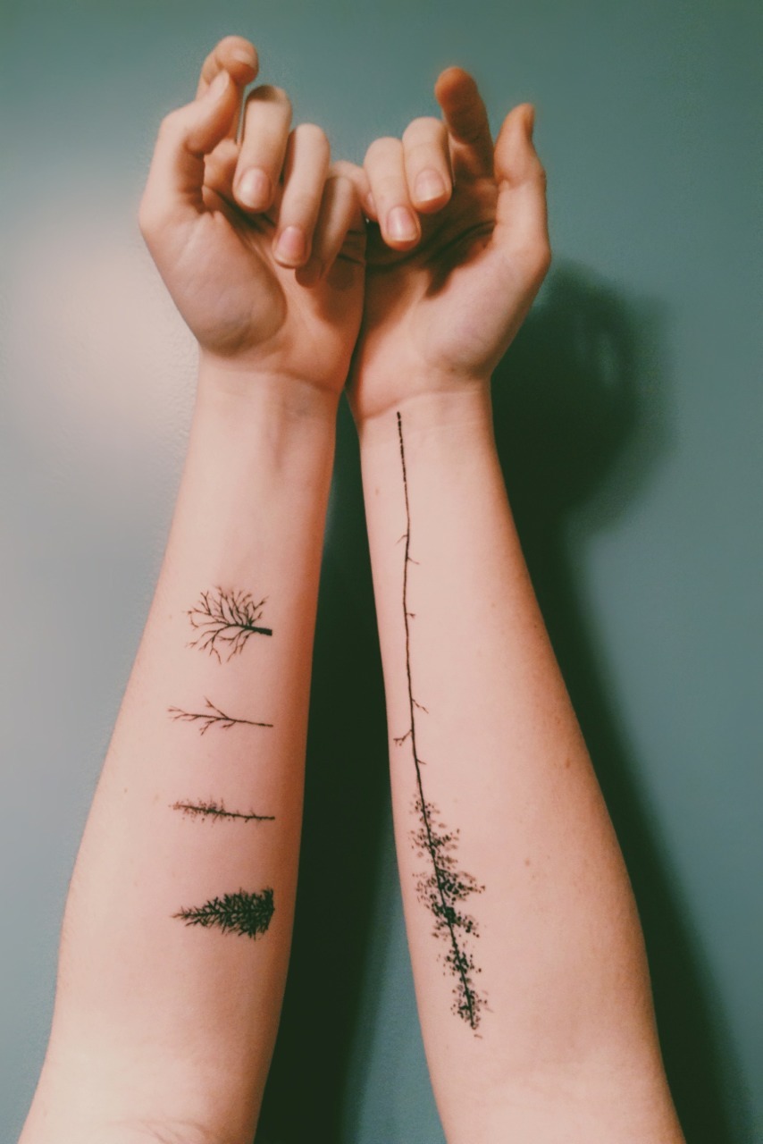 treeporn:  Beautiful tree tattoos. (sources unknown). update: first image on the