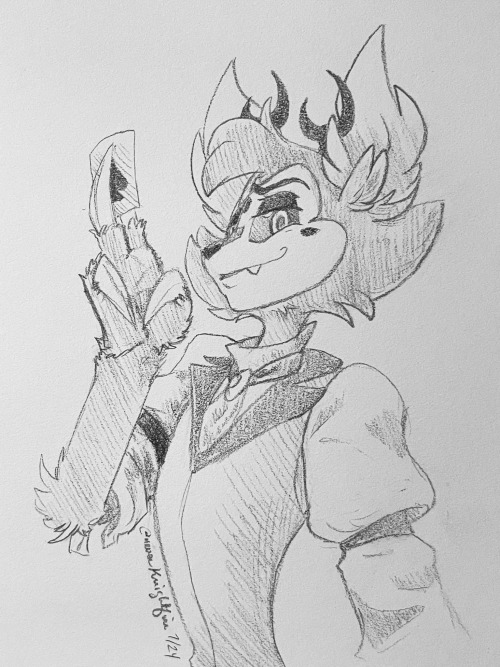 Hes A Real Card! A Quick Sketch Of @cas-jays RadioHusk Fankid, Nichodemus!