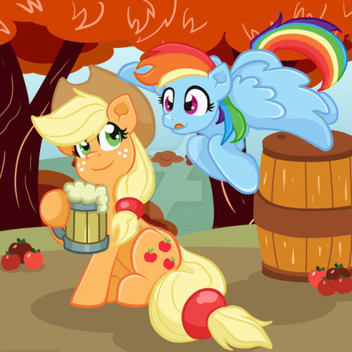 yoshimars:Fall means CIDER! So here’s a pair of ponies who love it as much as I do! <3Find me on 