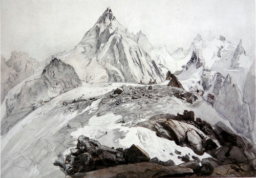 masterpiecedaily: John Ruskin The Aiguille Blaitiere 1856 