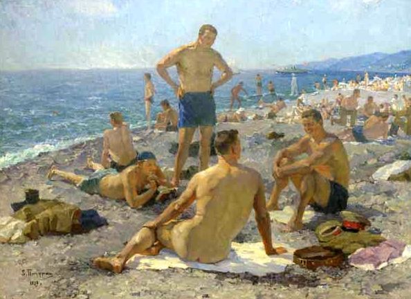 mea-gloria-fides:  “At the sea”, Sergey Pichugin. 1939 На море. - Сергей