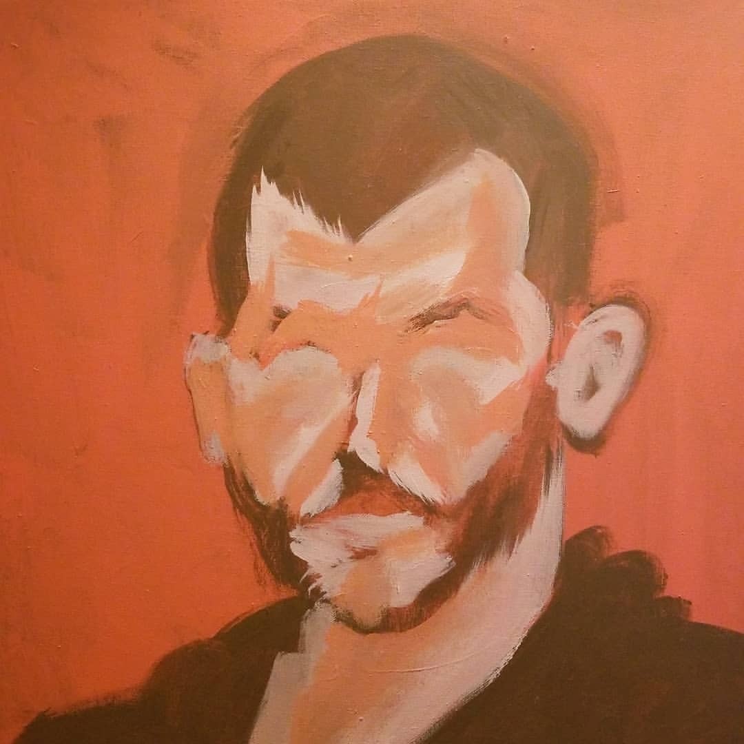 Start of a new self-portrait.  Acrylic on canvas.    #acrylic #painting #artistsofinstagram