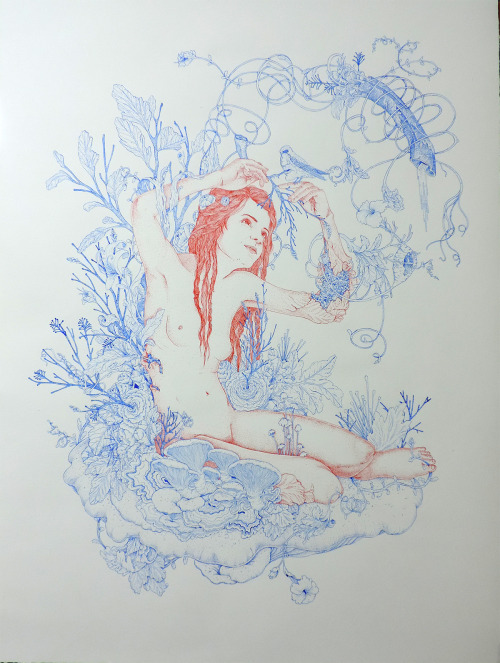 frrmsd:  Illustrator & Artist:Cynthia López Puro Amor“Emma Watson”“Dibujo realizado para la Galería El Museo y la revista Don Juan (edición de aniversario), 2015.”