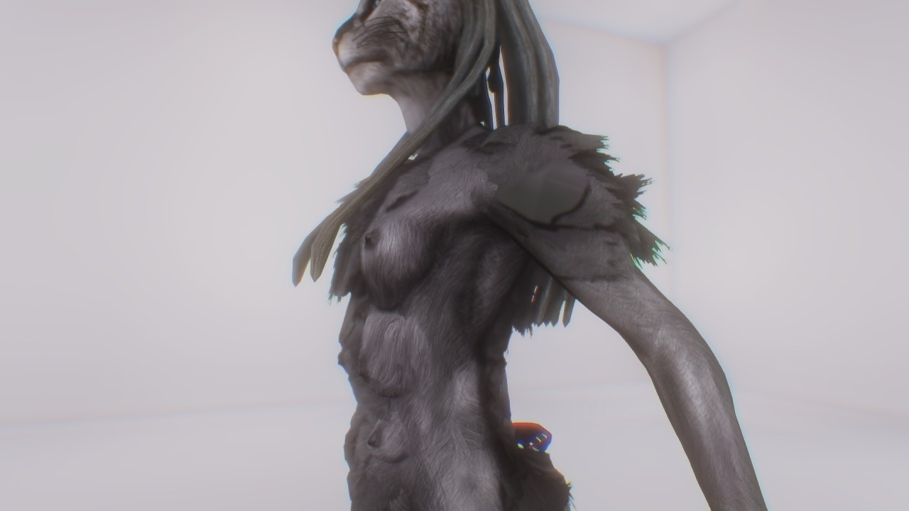 immersivebodies:  Here are some more close-up shots. The fur on the legs is at the