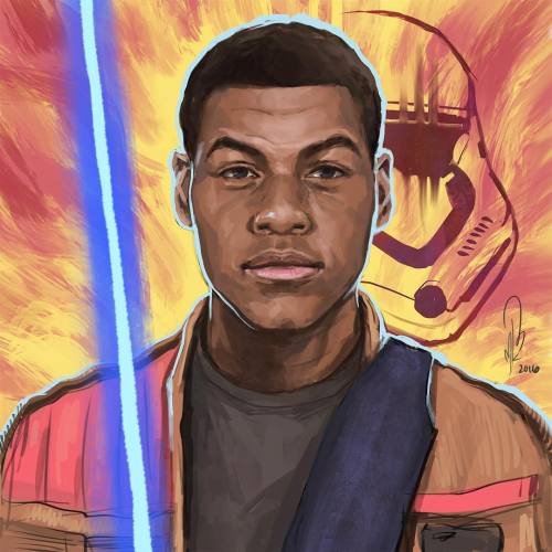 Went back and revisited an older sketch I did of @John_Boyega as #Finn from #StarWars #TheForceAwake