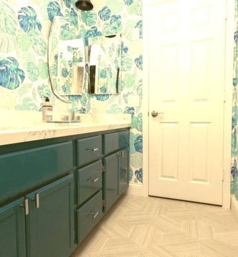 Kids Bathroom San DiegoAn Illustration Of A Mid-sized Island-style Children's Blue Tile Floor Bathroom
