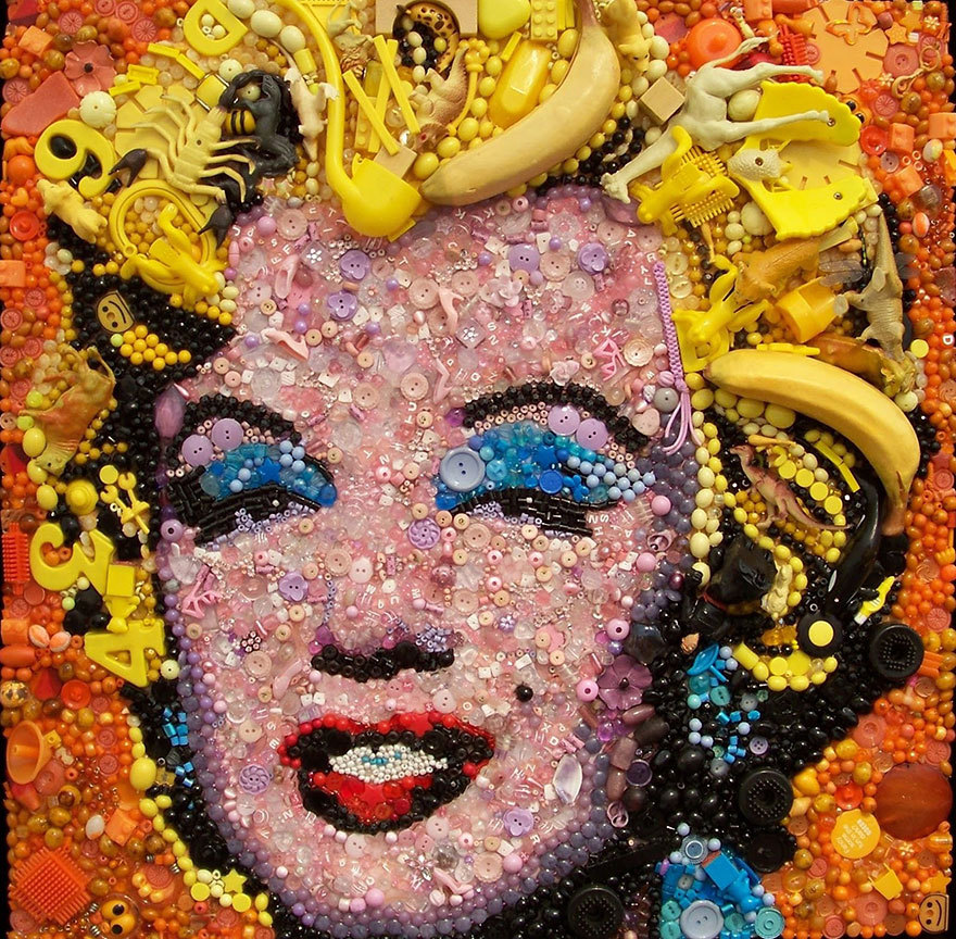 bedenehapsedilenruhlar:  Jane Perkins uses recycled materials to create portraits
