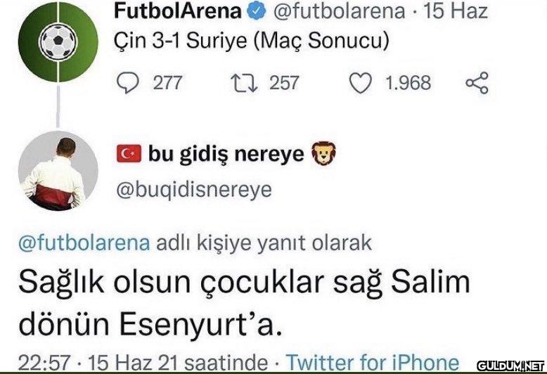 FutbolArena Çin 3-1 Suriye...