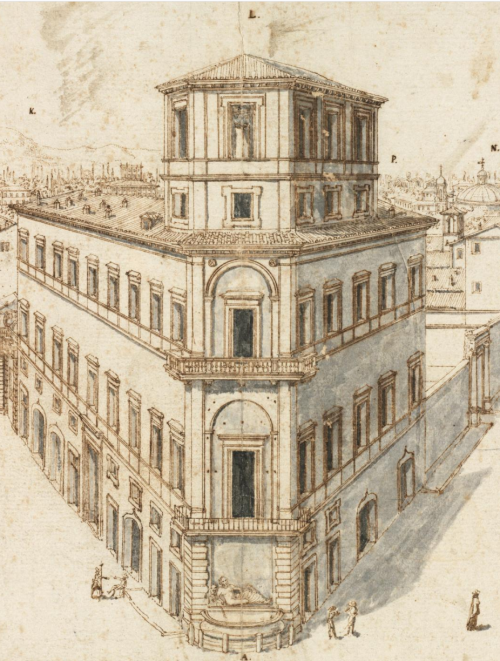 Lievin Cruyl (Flemish, c. 1640-c. 1720)Eighteen Views of Rome: The Quattro Fontane Looking Toward Sa