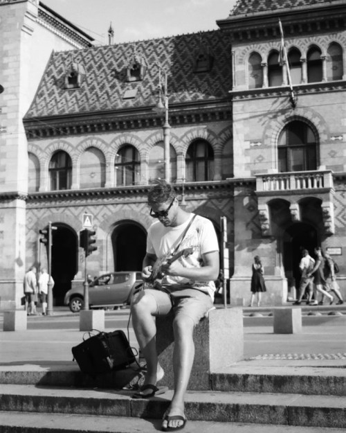 I came back twice just to listen to this busker- - #ilfordhp5 #budapest #busking #redhotchilipeppe