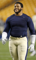 man4mancoitus:  Aaron Donald is a Tank. Sexy ass. 6’ 285lbs!!!!!!  Geez