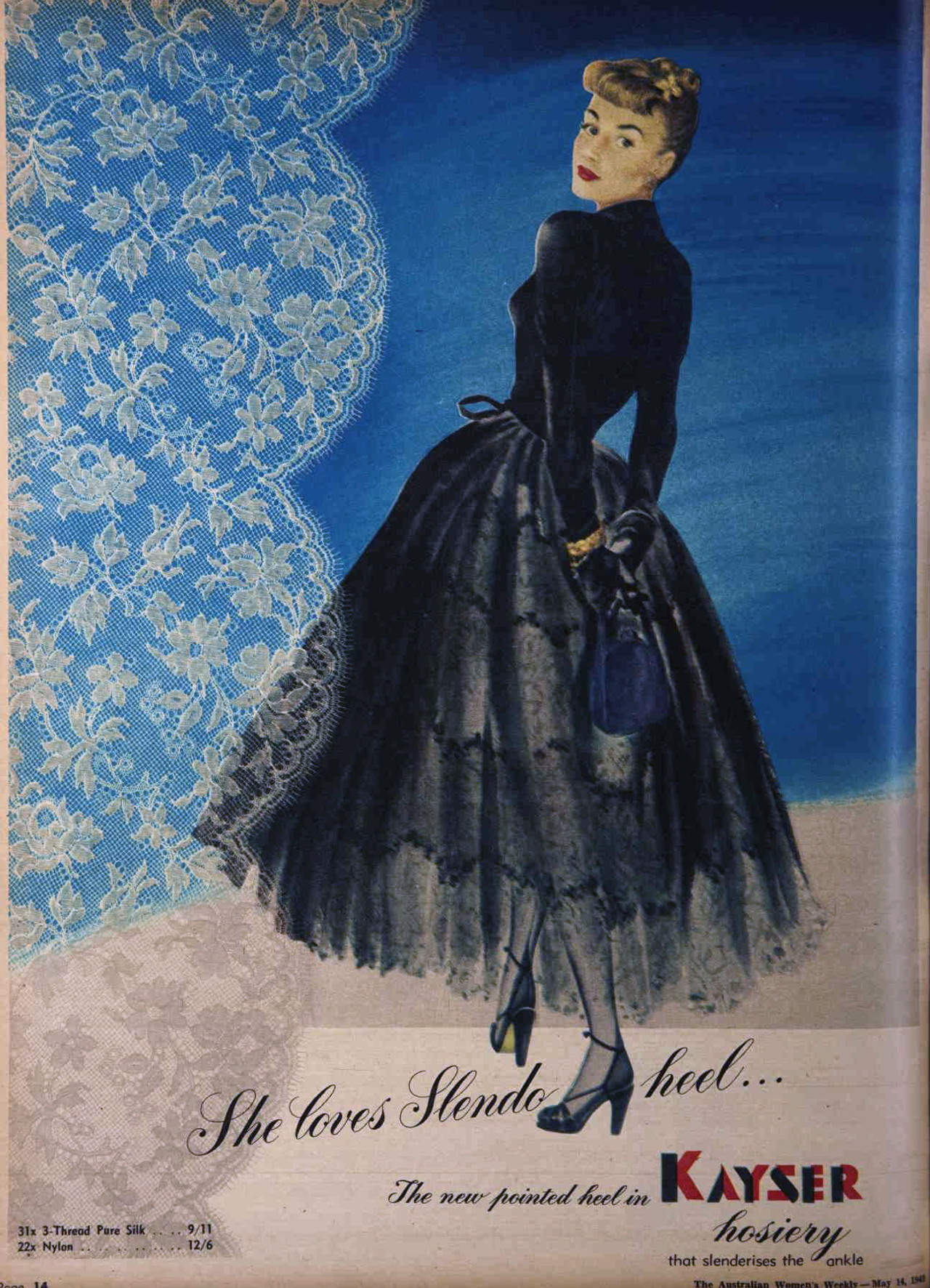 vivatvintage:  1949 stockings ad 