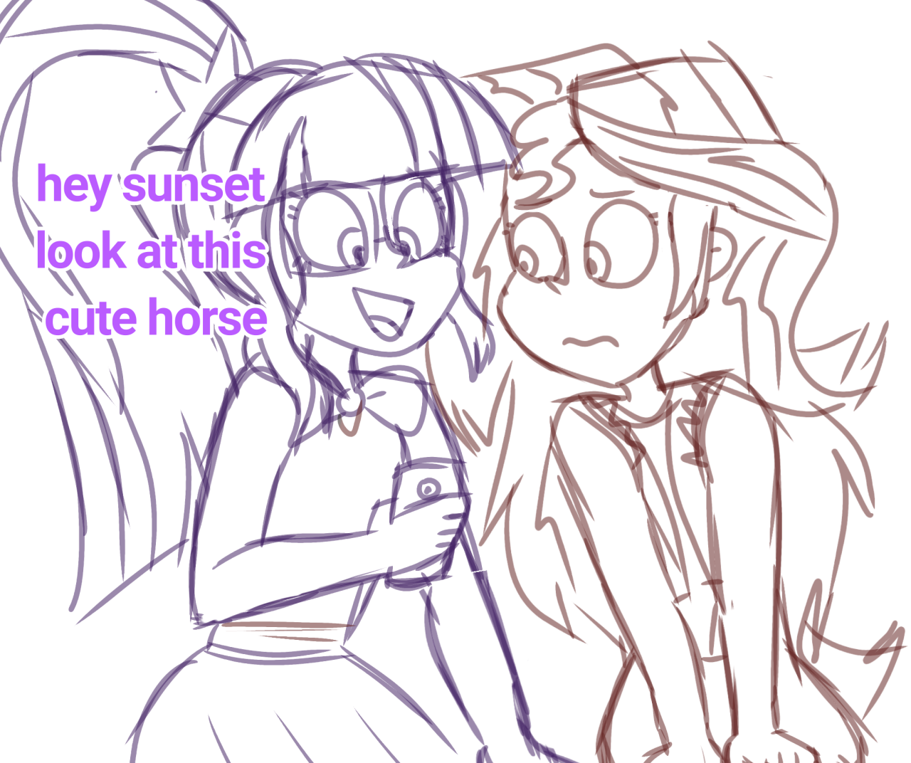 gay-horse: i know that scitwi knows sunset is from equestria but… what if she didnt 
