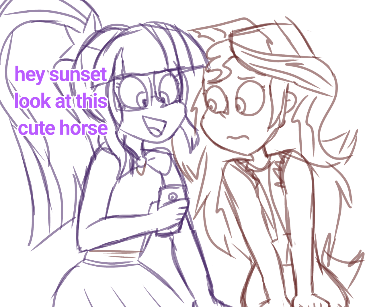 gay-horse: i know that scitwi knows sunset is from equestria but… what if she didnt