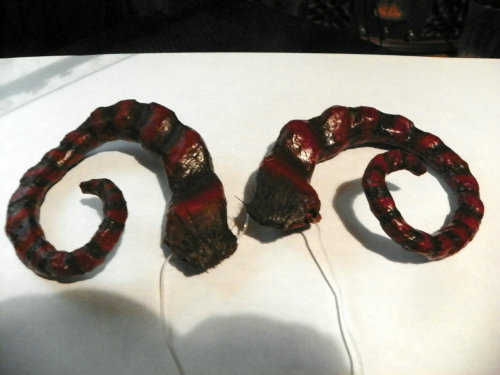 I made myself a pair or curly horns :) 