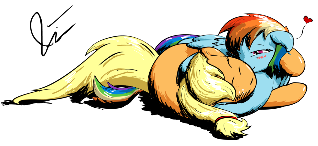 fuckyeahappledash:  Appledash Cuddle by DejayScrwu  &lt;3
