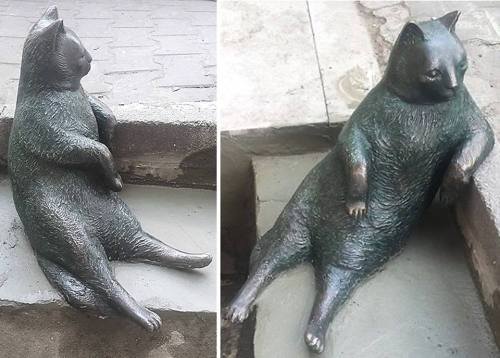 catsbeaversandducks:Tombili: Istanbul cat and worldwide meme honoured with statue‘Tombili’, a rotund