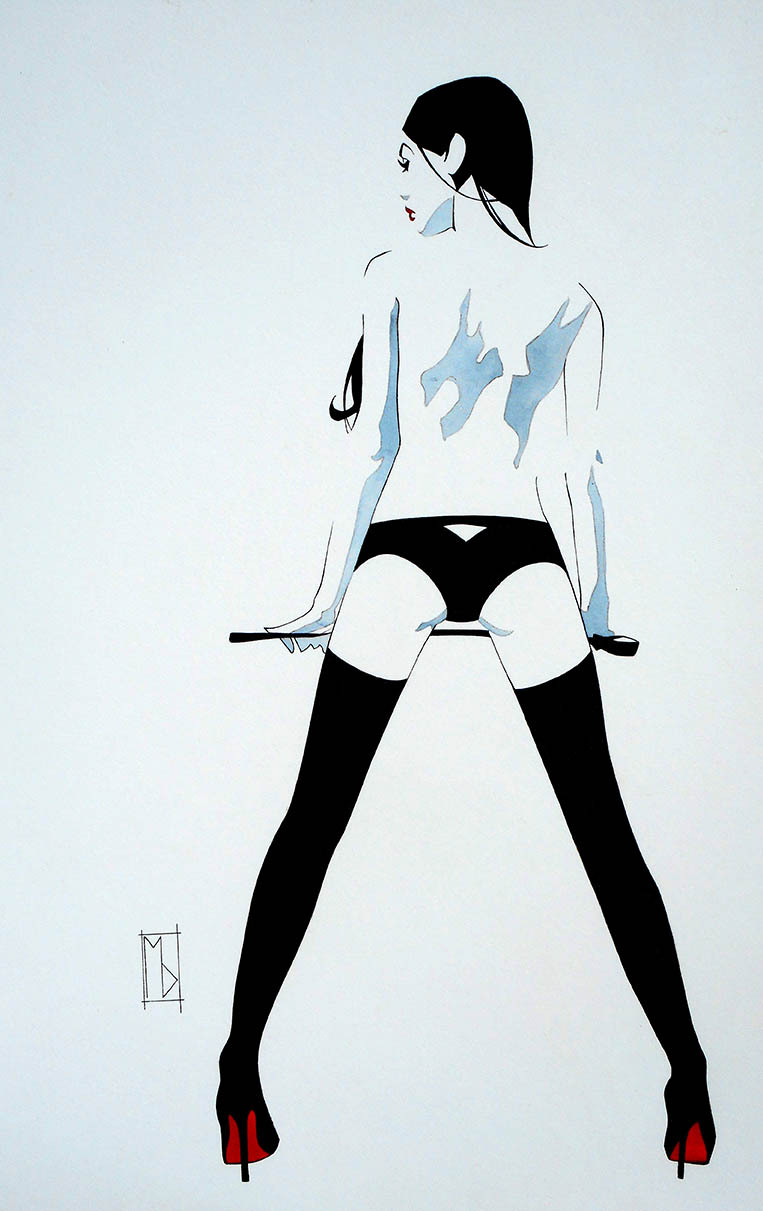 zoeblancsec:  mdartstudio:  Coquette, 11.5″ x 17″, mixed media on illustration