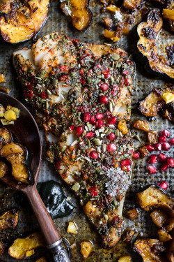 do-not-touch-my-food:  Cod with Brown Sugar Pineapple Glazed Acorn Squash