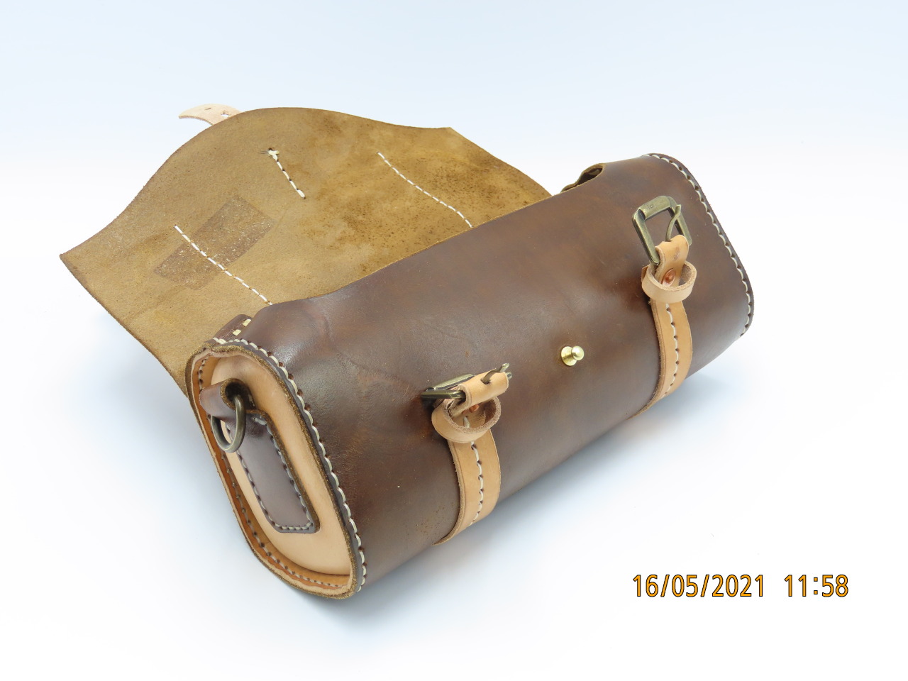 Round Leather Tool Bag