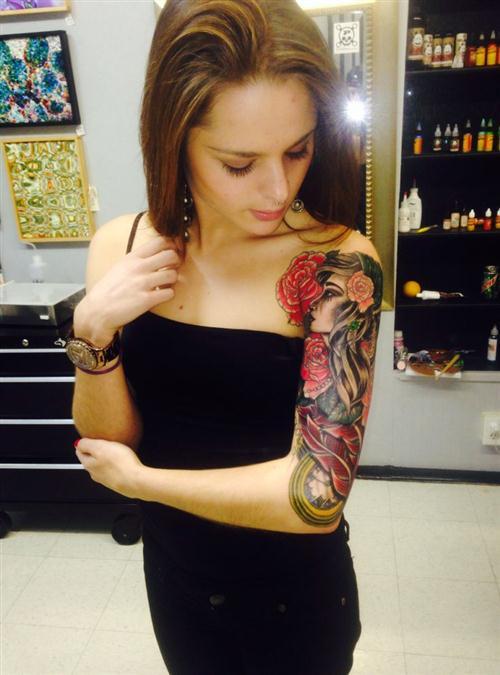 tattooednbeautiful:  55 Beautiful Half Sleeve Tattoos For Girls: http://dopily.com/55-beautiful-half-sleeve-tattoos-for-girls/image