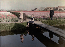 natgeofound:  Locals relax by the tulip fields