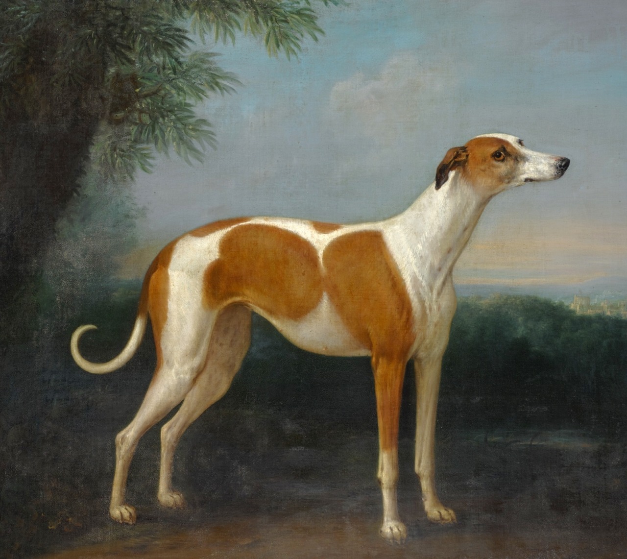 A greyhound in a landscape, with a view of Windsor Castle beyond - John Wootton - before 1764 - via Sotheby’s