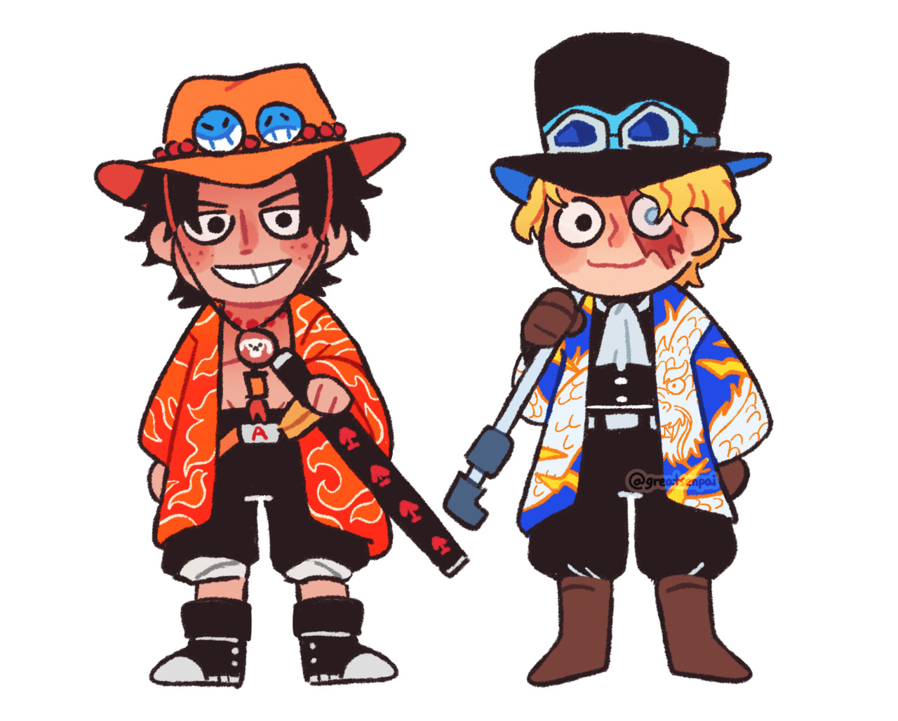younggenji:    demon slayer ASL 🔥🎩👒 ace &amp; sabo are 17 and luffy