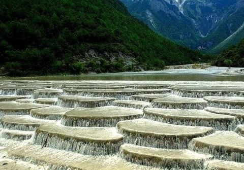 Scenic Waterfalls Of Baishui River In Yunnan, China