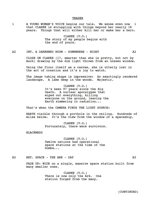 Hey everyone, For this week’s from Script To Screen we’re taking it WAY back. To the “Pilot” by Jason Rothenberg. 