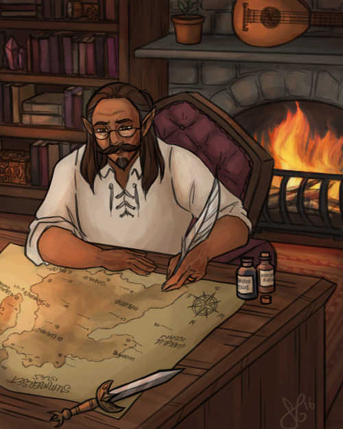 coattailsofdoom:A retired Emirien taking some time to catch up on his cartography. (Belated birthday