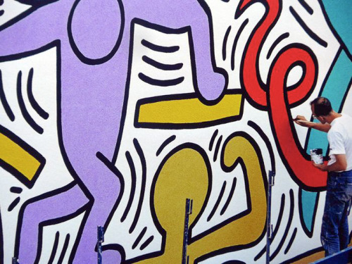 Keith Haring Working On HisTuttomondomural At The Sant'Antonio Abate Church In Pisa, June 1989.