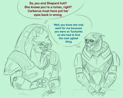 fangenstein: wafflesrock16: perpetualvelocity: the fact that Wrex NEVER brings up their relationship