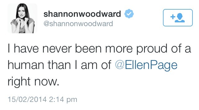 falloutboys:  Celebrities showing their support for Ellen Page after she came out