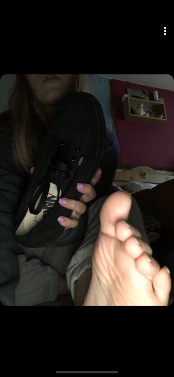 I wear these trainers ALL the time.  Who would beg for a sniff???  Haha foot slaves are so pathetic&