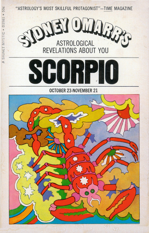 design-is-fine:  John Alcorn, Zodiac, 1969. Cover illustration for Sydney Omarr’s Astrological book series. Via MewDeep6 